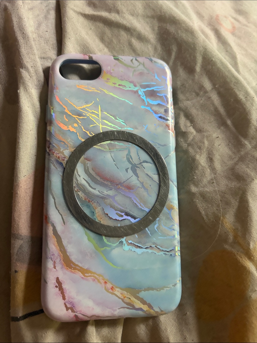 Velvet Caviar Holographic Marble case for  iPhone SE 2